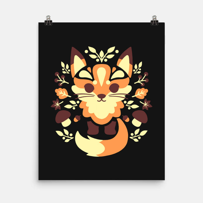 Autumn Fox Symmetry-None-Matte-Poster-NemiMakeit