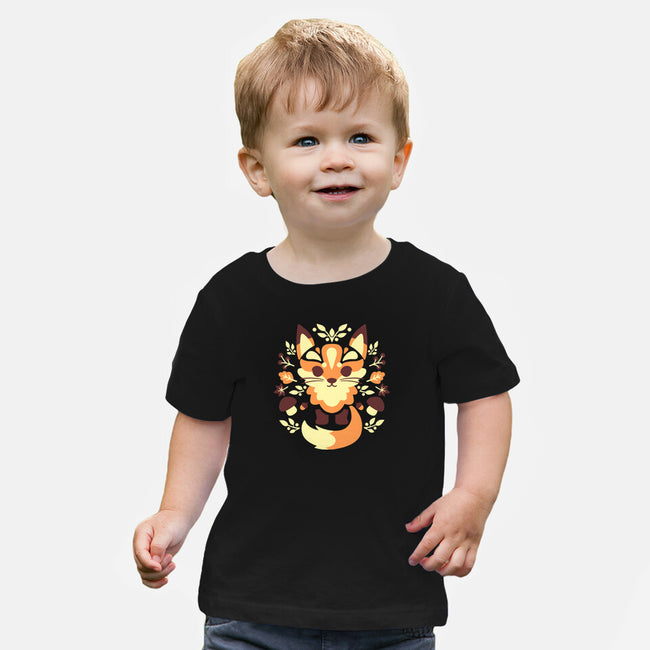 Autumn Fox Symmetry-Baby-Basic-Tee-NemiMakeit