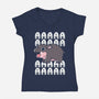 Screaming Hippo-Womens-V-Neck-Tee-Vallina84