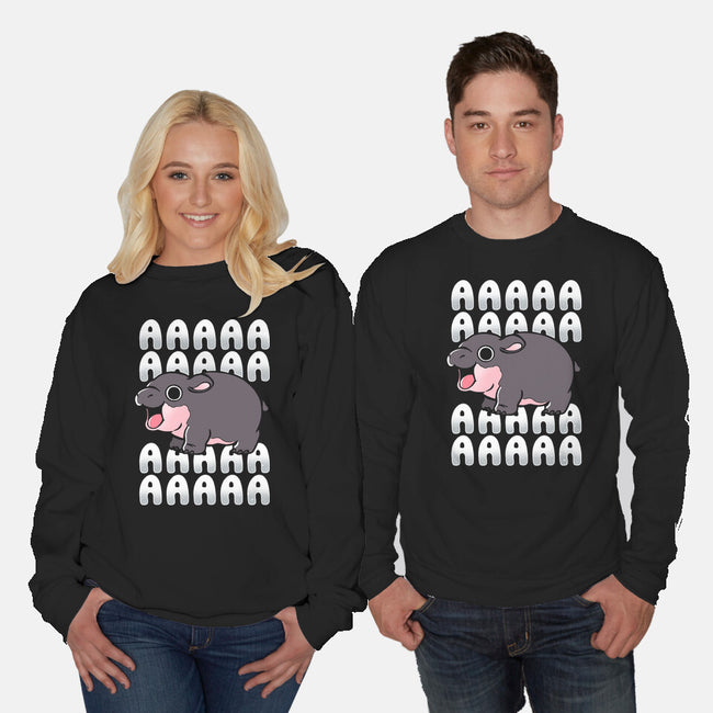 Screaming Hippo-Unisex-Crew Neck-Sweatshirt-Vallina84