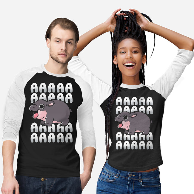 Screaming Hippo-Unisex-Baseball-Tee-Vallina84