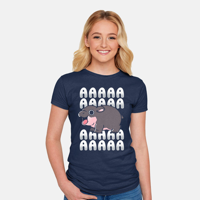 Screaming Hippo-Womens-Fitted-Tee-Vallina84