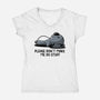 Please Don't Make Me Do Stuff-Womens-V-Neck-Tee-koalastudio