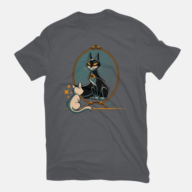 Black Cat Black Bat-Womens-Basic-Tee-worlddominationforcats