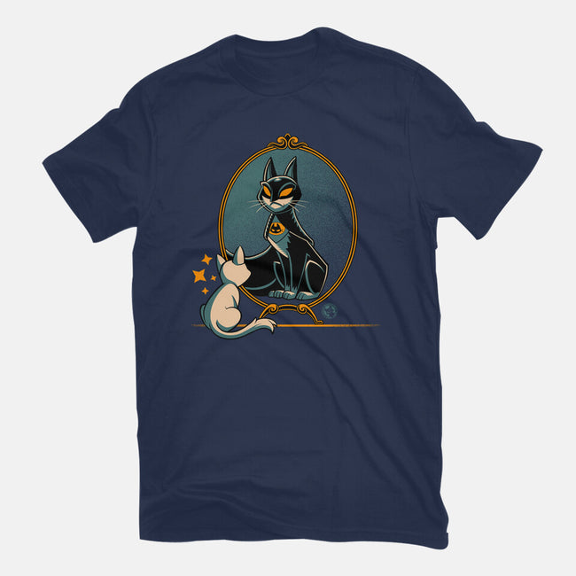 Black Cat Black Bat-Womens-Basic-Tee-worlddominationforcats