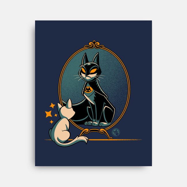 Black Cat Black Bat-None-Stretched-Canvas-worlddominationforcats