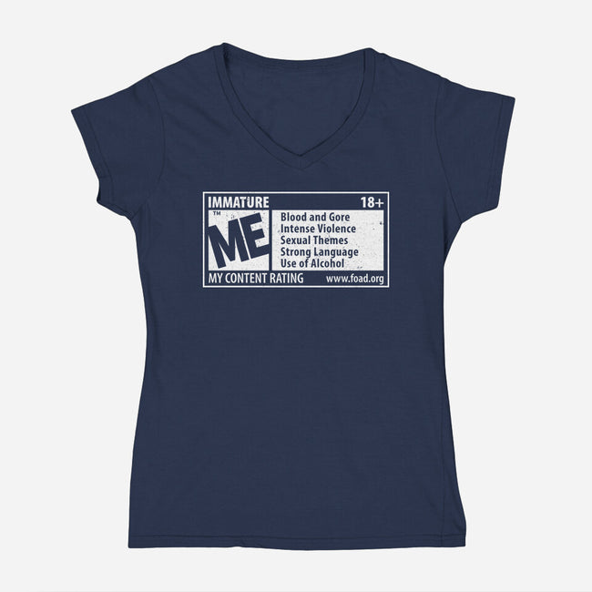 Immature Rating-Womens-V-Neck-Tee-Nemons