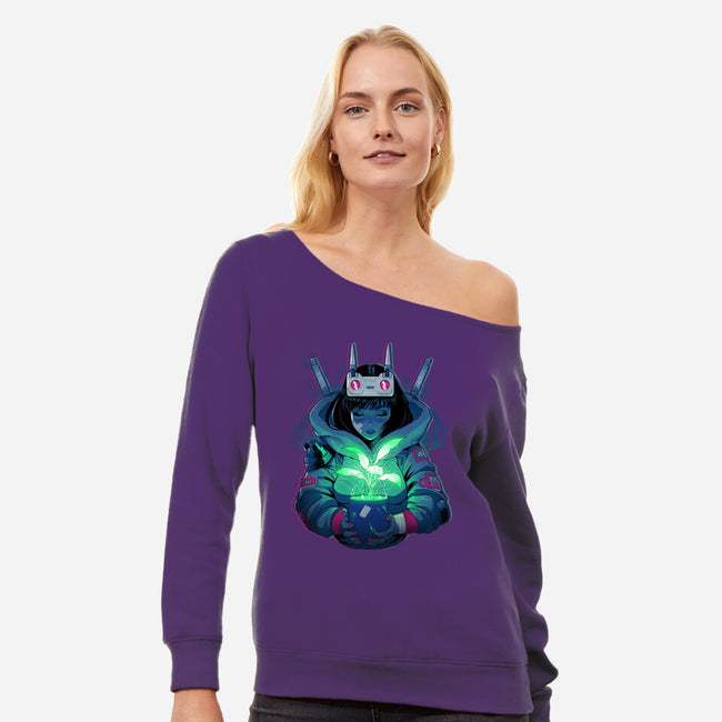 Green Future-Womens-Off Shoulder-Sweatshirt-Bruno Mota