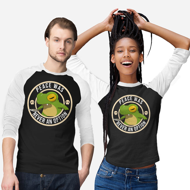 Never An Option Frog-Unisex-Baseball-Tee-MaxoArt