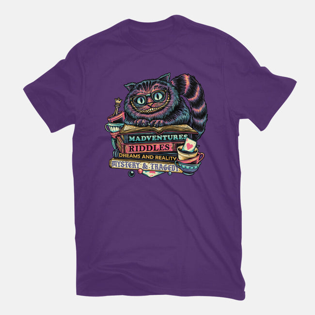 Bookish Cat-Womens-Fitted-Tee-glitchygorilla