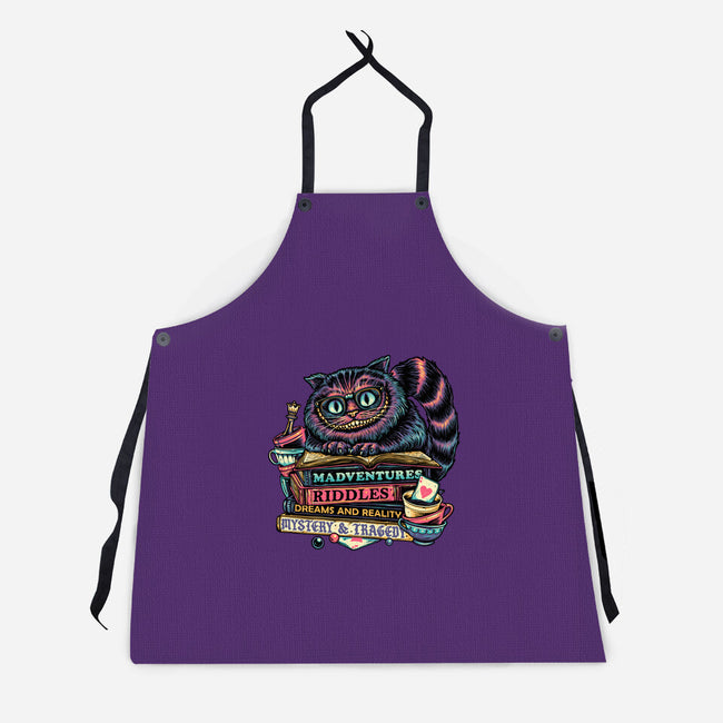 Bookish Cat-Unisex-Kitchen-Apron-glitchygorilla