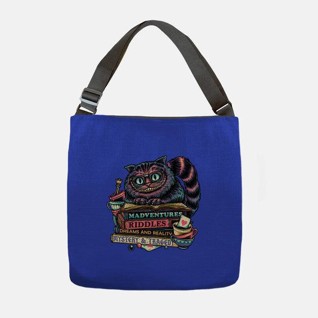 Bookish Cat-None-Adjustable Tote-Bag-glitchygorilla