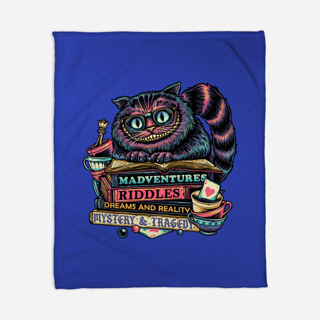 Bookish Cat-None-Fleece-Blanket-glitchygorilla