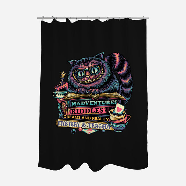 Bookish Cat-None-Polyester-Shower Curtain-glitchygorilla