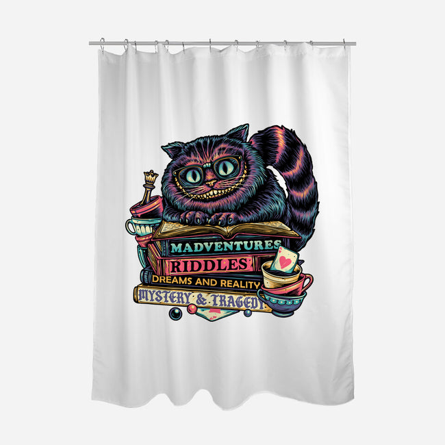 Bookish Cat-None-Polyester-Shower Curtain-glitchygorilla