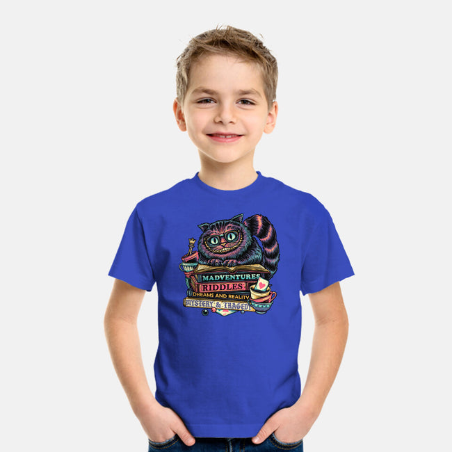 Bookish Cat-Youth-Basic-Tee-glitchygorilla