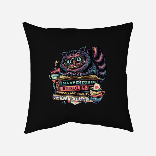 Bookish Cat-None-Removable Cover w Insert-Throw Pillow-glitchygorilla