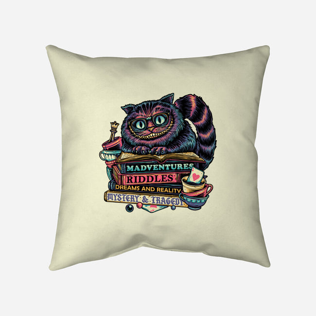 Bookish Cat-None-Removable Cover w Insert-Throw Pillow-glitchygorilla