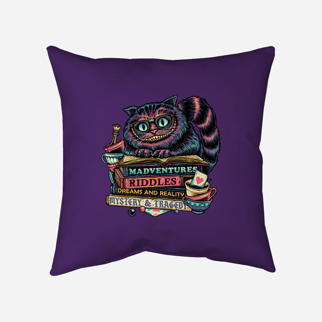 Bookish Cat-None-Removable Cover w Insert-Throw Pillow-glitchygorilla