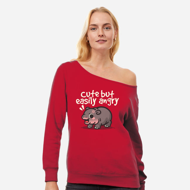 Cute Baby Hippo-Womens-Off Shoulder-Sweatshirt-NemiMakeit