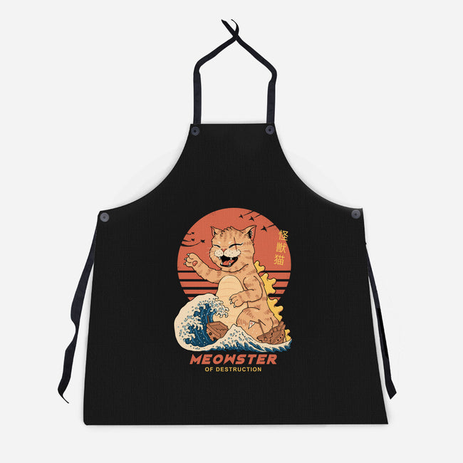 Kaiju Meowster-Unisex-Kitchen-Apron-vp021