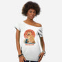 Kaiju Meowster-Womens-Off Shoulder-Tee-vp021