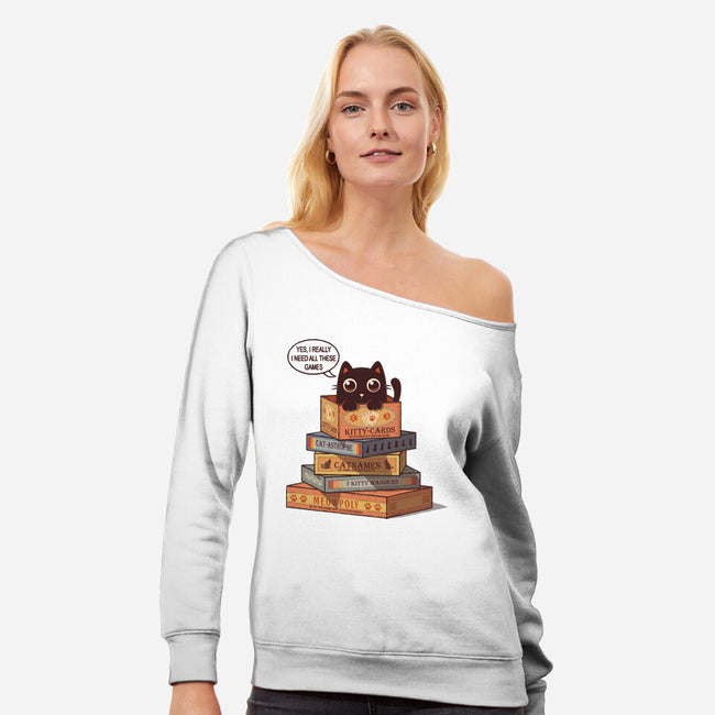 Kitty Games-Womens-Off Shoulder-Sweatshirt-erion_designs