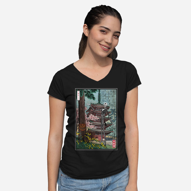 Jack In Japan-Womens-V-Neck-Tee-DrMonekers