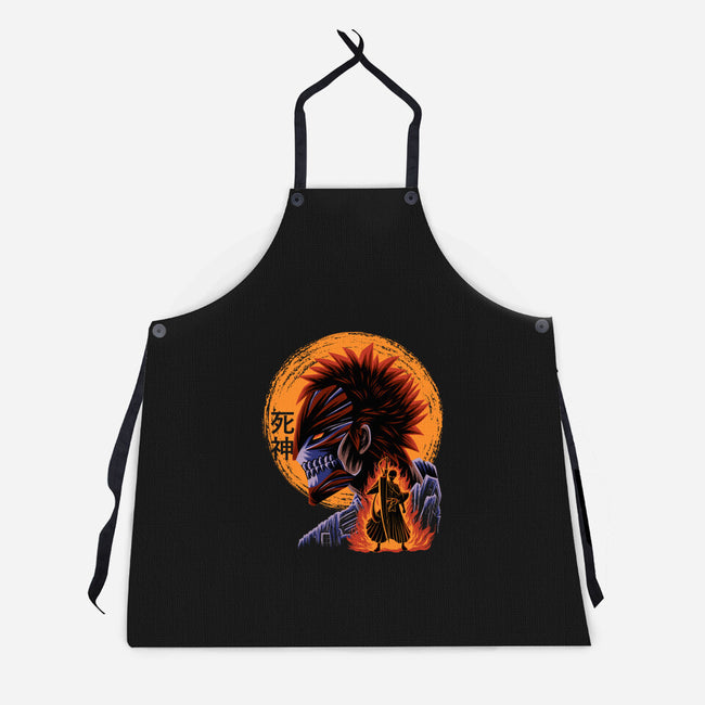 Half Hallow Mask-Unisex-Kitchen-Apron-rmatix