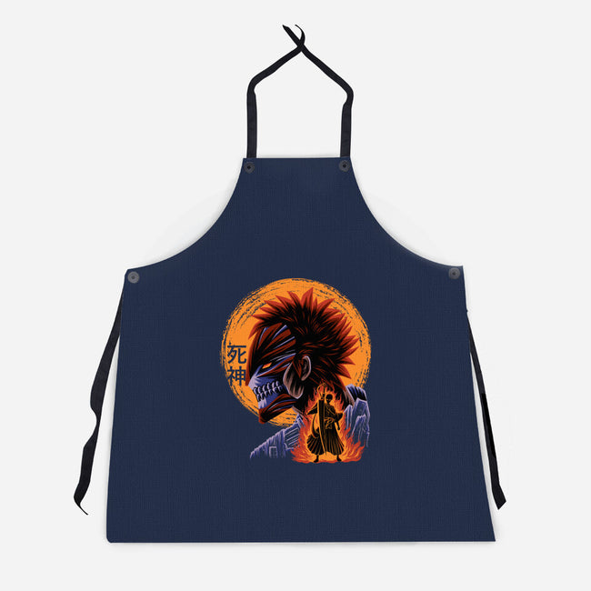 Half Hallow Mask-Unisex-Kitchen-Apron-rmatix