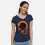 Half Hallow Mask-Womens-V-Neck-Tee-rmatix