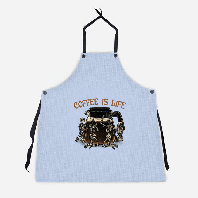 Coffee Is Life-Unisex-Kitchen-Apron-glitchygorilla