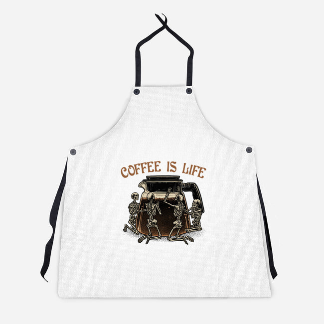 Coffee Is Life-Unisex-Kitchen-Apron-glitchygorilla