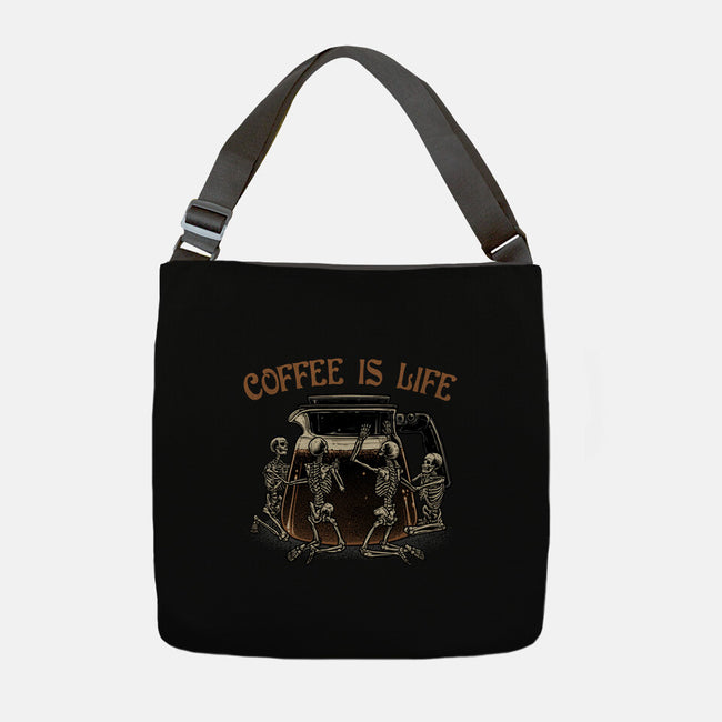 Coffee Is Life-None-Adjustable Tote-Bag-glitchygorilla