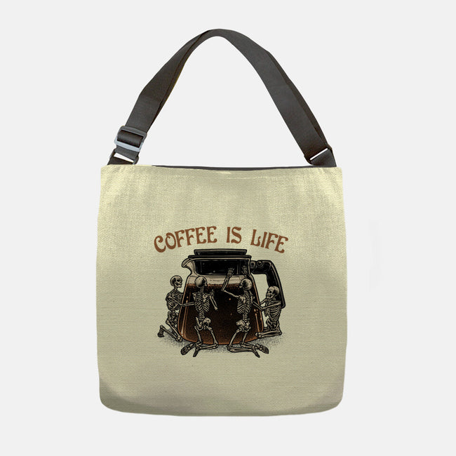 Coffee Is Life-None-Adjustable Tote-Bag-glitchygorilla