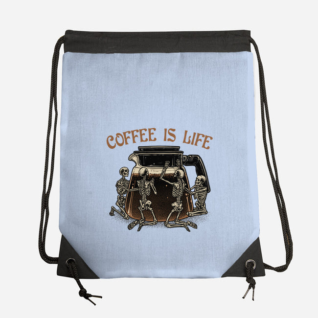 Coffee Is Life-None-Drawstring-Bag-glitchygorilla