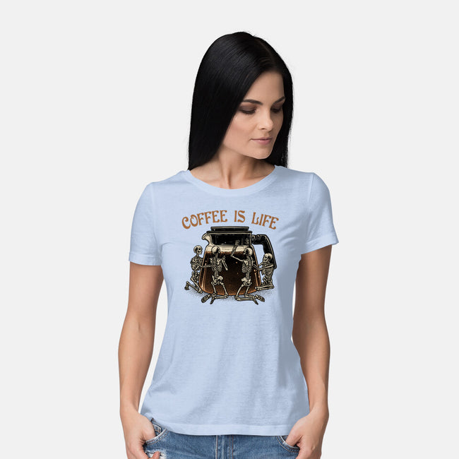 Coffee Is Life-Womens-Basic-Tee-glitchygorilla