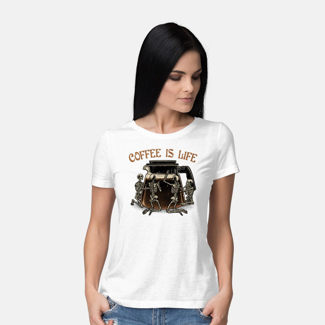 Coffee Is Life-Womens-Basic-Tee-glitchygorilla