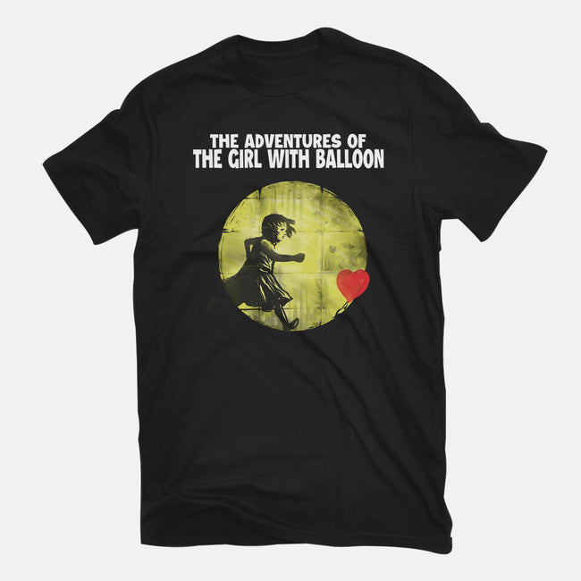 The Adventures Of Girl With Balloon-Unisex-Basic-Tee-zascanauta