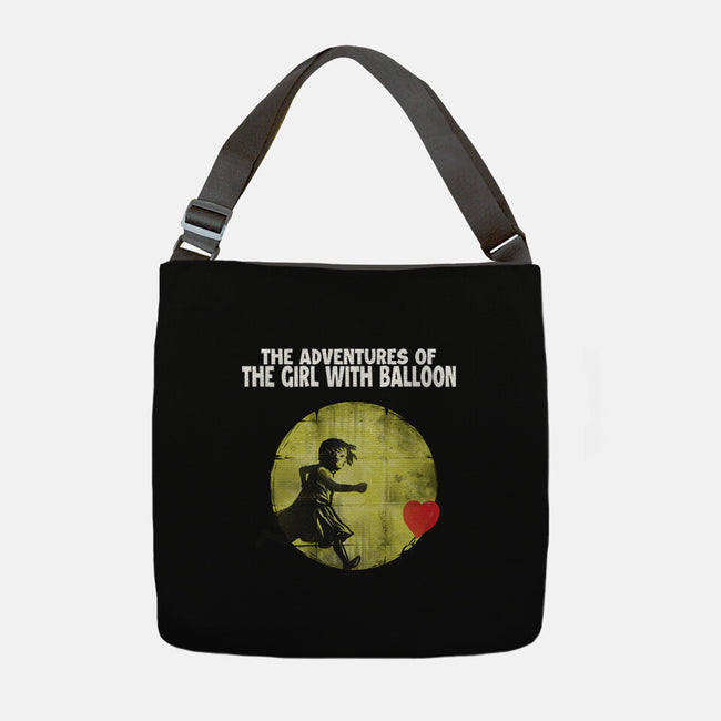 The Adventures Of Girl With Balloon-None-Adjustable Tote-Bag-zascanauta