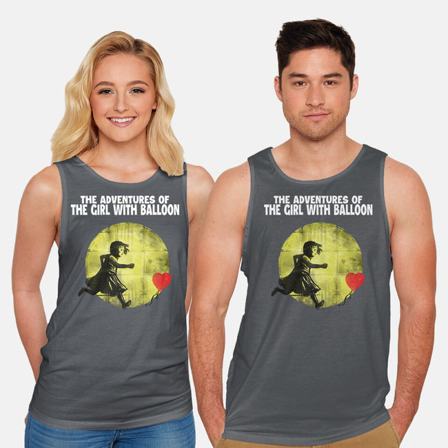 The Adventures Of Girl With Balloon-Unisex-Basic-Tank-zascanauta