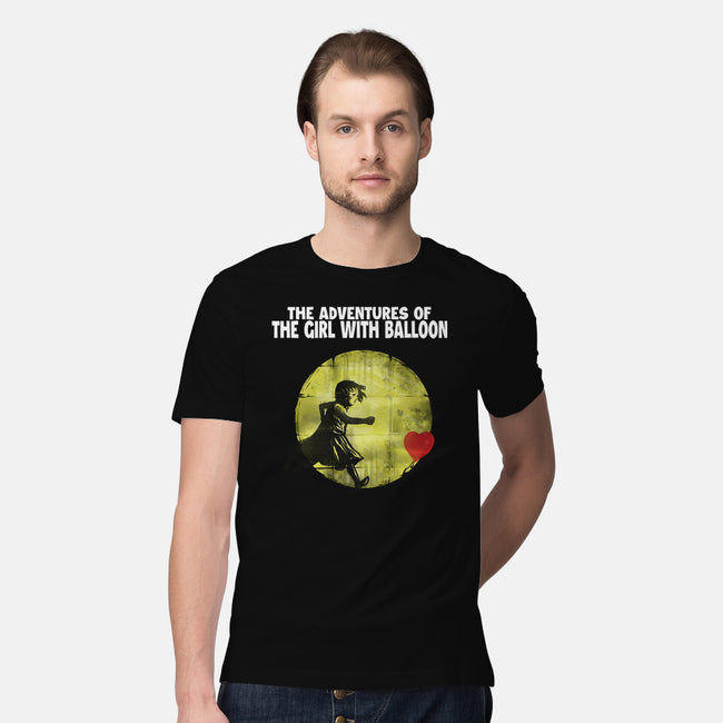 The Adventures Of Girl With Balloon-Mens-Premium-Tee-zascanauta