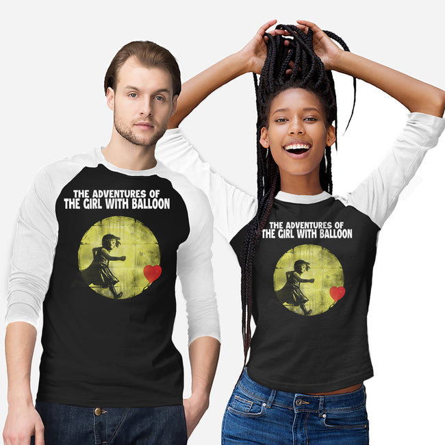 The Adventures Of Girl With Balloon-Unisex-Baseball-Tee-zascanauta