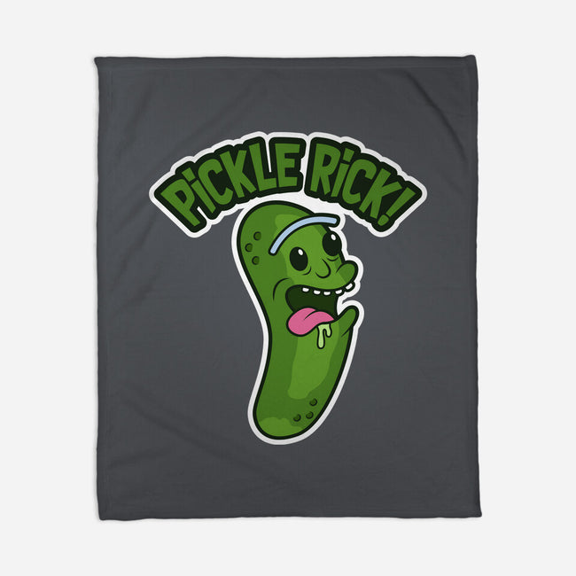 Pickle Rick-None-Fleece-Blanket-janlangpoako