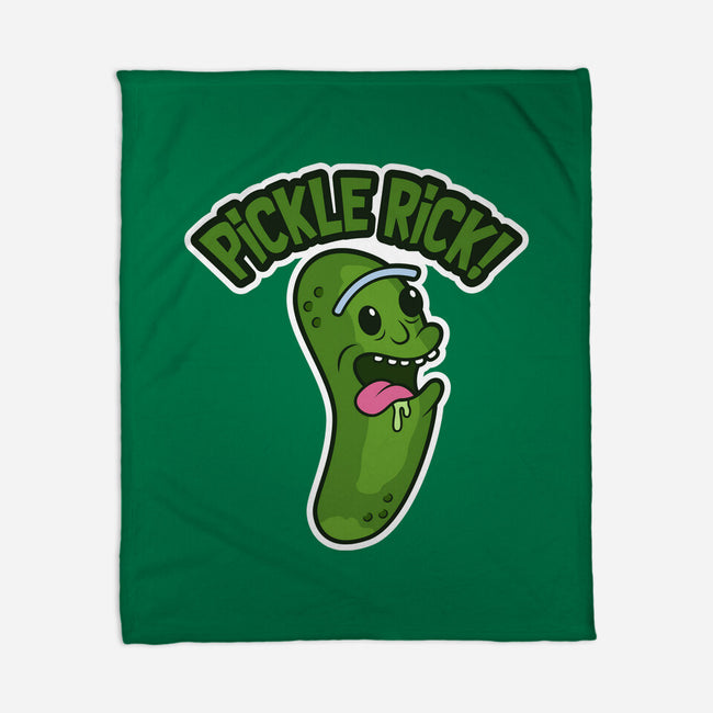 Pickle Rick-None-Fleece-Blanket-janlangpoako