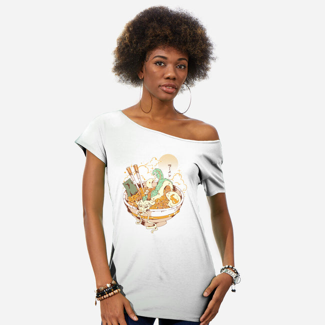 Dragon Noodles-Womens-Off Shoulder-Tee-yumie