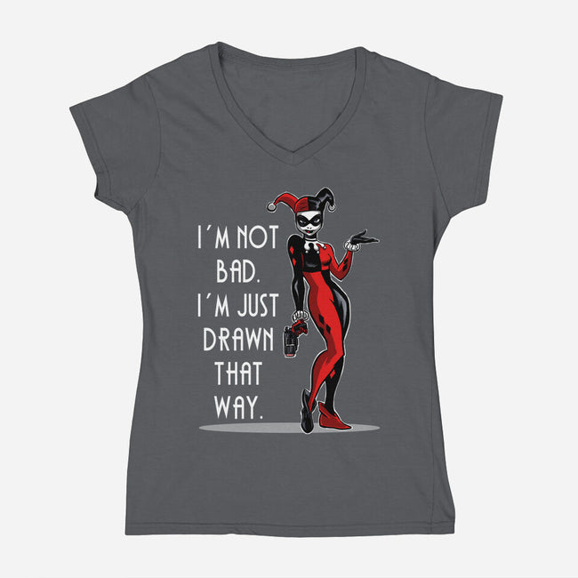 I'm Not Bad-Womens-V-Neck-Tee-zascanauta