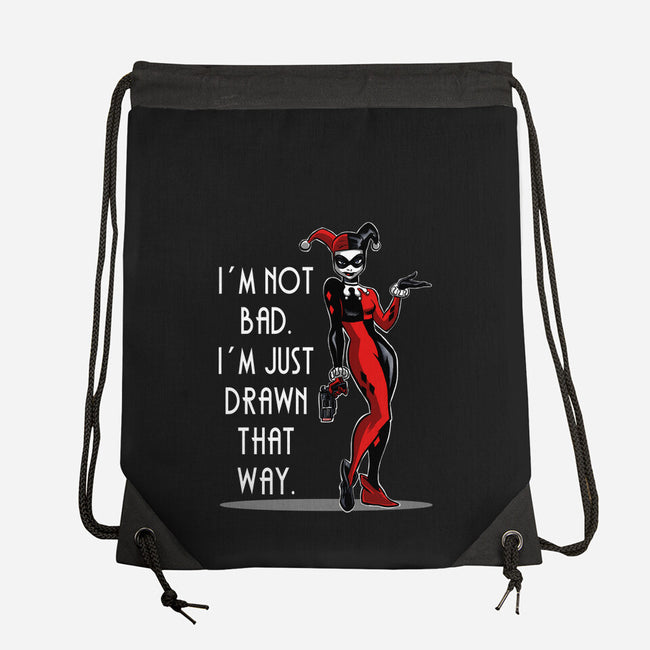 I'm Not Bad-None-Drawstring-Bag-zascanauta