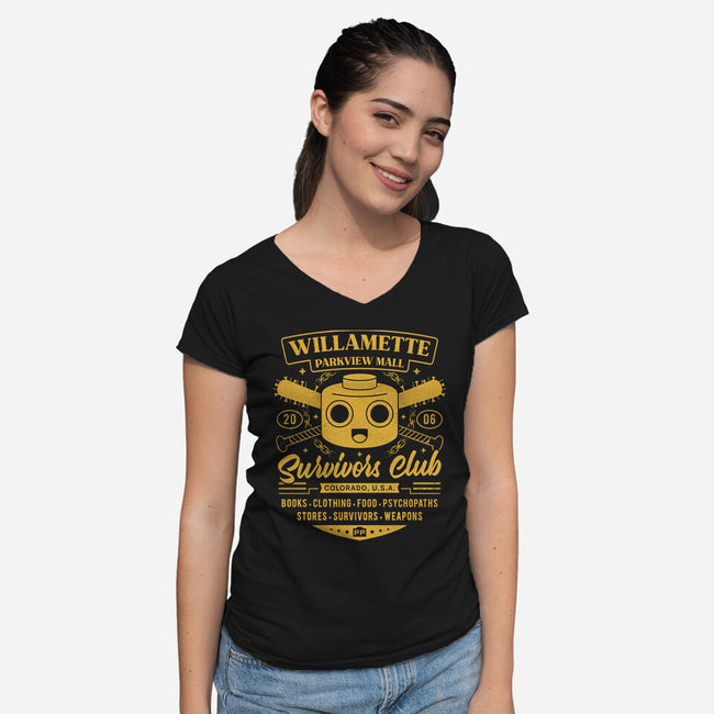 Willamette Parkview Survivor-Womens-V-Neck-Tee-LAGELANTEE