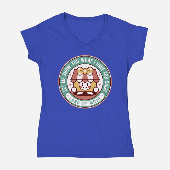 Marina Story Book Shopkeeper-Womens-V-Neck-Tee-LAGELANTEE